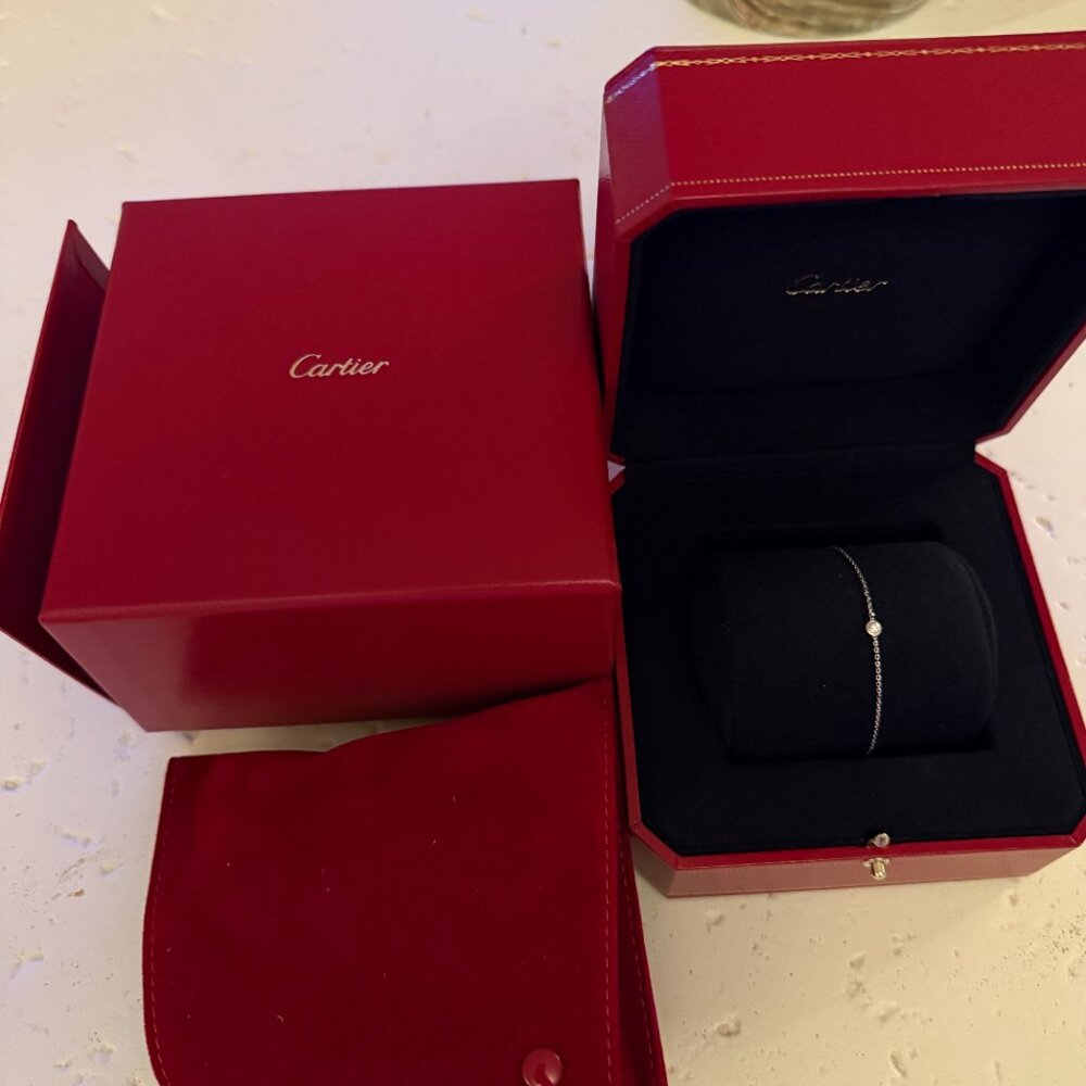 Cartier D’Amour bracelet, diamond, mini model (white gold) - Picture 2 of 5